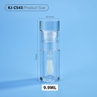 PETG de grasa corta vacía, recién llegado, 10ml, logotipo personalizado, envases vacíos para brillo de labios, tubos de brillo de labios con cepillo para pies Big Doe, Big Wa