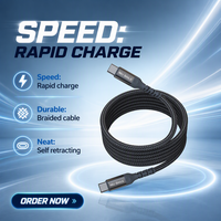 Cable USB Magnético de Nailon NIUBAILE, USB 3.0 Tipo-C, Carga Rápida para iPhone y Computadora, Cable de Datos de Moda