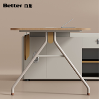 Poste de travail ergonomique en T moderne pour 4 personnes, bureau modulaire pour personnel avec cloison de séparation et armoire de rangement résistante à l'eau