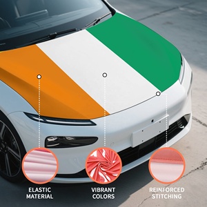 Elastic Fit Ivory Coast Cote d Ivoire <b>Car</b> Hood Flag 4x5ft Custom Stretchable Auto Bonnet <b>Cover</b> for Soccer Fan Cheering Parades - Product Image 5