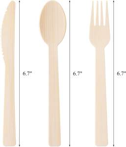 Juego de Cucharas Ecológicas de Abeto y Abedul, Utensilios de Bambú Especiales, Cubertería de Madera de Abeto para Comida Rápida - Product Image 4