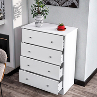 Commode à 4 tiroirs en bois de style nordique moderne, élégante, pour chambre à coucher, salon, rangement de vêtements pas cher pour la maison
