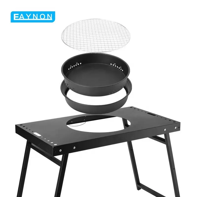 Eaynon Loại Mới Xách Tay Gấp BBQ Cắm Trại Ngoài Trời Có Thể Gập Lại Than Nướng Thịt Nướng Bảng