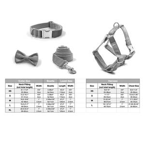 Custom Paled Turquoise Velvet Personalized <b>Collar</b> Matching <b>Bowtie</b> Leash Harness and <b>Dog</b> Poop Bag Different Combo - Product Image 2