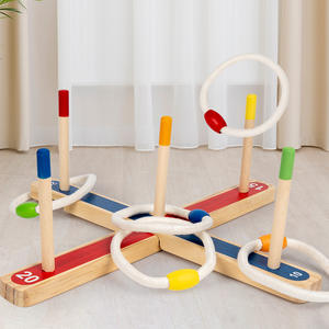 Éducation précoce Cerveau Focus Formation Anneau Lancer Jeu pour Enfants De La Maternelle Jouets En Bois Et En Métal Exercice De Pensée <span class=keywords><strong>Logique</strong></span> - Product Image 1