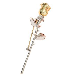 Broche de Rosa Delicado Chapado en Oro al por Mayor, Broche de Flor de Metal para Hombres y Mujeres - Product Image 5