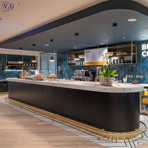 Comptoir de <span class=keywords><strong>bar</strong></span> cannelé personnalisé au design moderne 3D pour la maison, les restaurants et les hôtels - Mobilier commercial résistant à l'eau - Product Image 2
