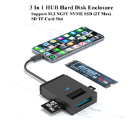 Boîtier SSD M.2 VONN Factory USB 3.2 Gen 2 NVME NGFF 10G haute vitesse avec câble SATA et fentes pour cartes SD/TF