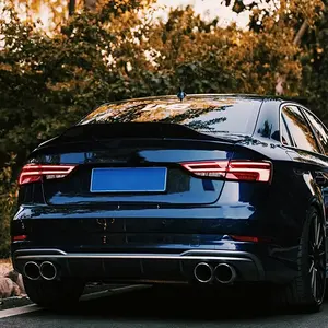 Aileron de coffre arrière pour Audi A3 Berline S3 8V 2014 2015 2016 2017 2018 2019 2020, lèvre de spoiler, aileron de toit arrière de voiture, séparateur d'aileron - Product Image 3