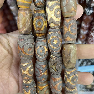 宝石用宝石用宝石用宝石用,丸い形の宝石用宝石用天然チベットのアゲイトDziビーズ - Product Image 2