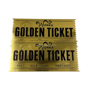 Kostenloser Versand goldene Karte Glückskarten Charlie und die Schokoladenfabrik Willy Wonka Souvenir vergoldete Karte