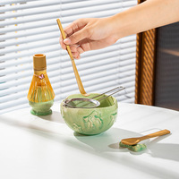 Kit de Matcha japonais moderne professionnel ensemble de boîte-cadeau portable de luxe 7 pièces avec bol Chawan en céramique nouveau fouet pour café et thé