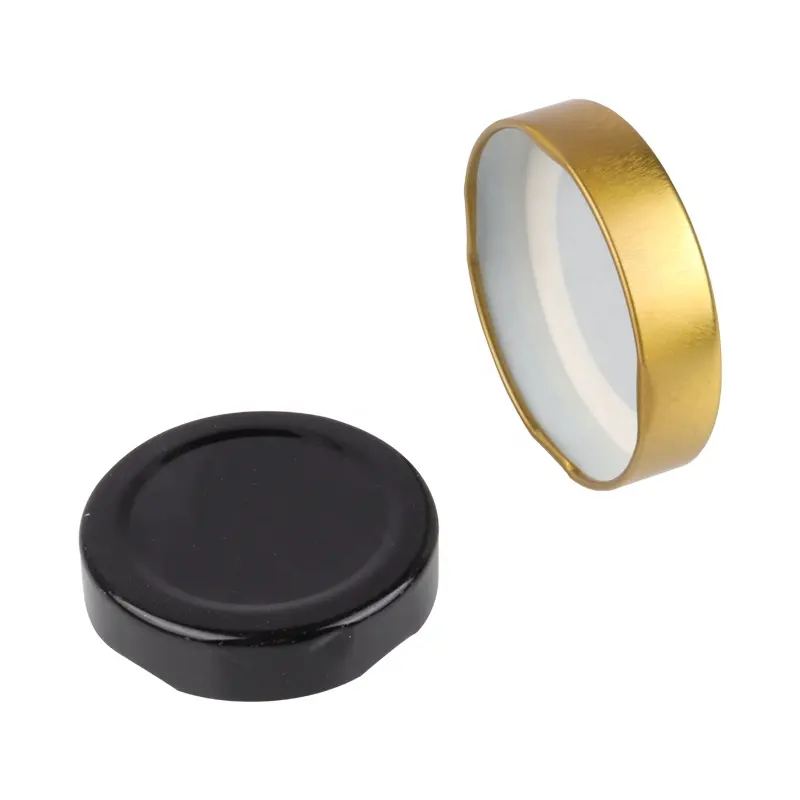 38mm 43mm 48mm 53mm 58mm 63mm 66mm 70mm 77mm 82mm Glossy Black Deep Twist Off Cap  Lid For Jar  Twist Off Lids