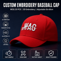 Gorra de Béisbol de Sarga Roja de Lujo con Logotipo Personalizado, 6 Paneles, Algodón, Letras Bordadas, Perfil Bajo, Unisex, Ajustable, Hebilla Plateada de Cobre