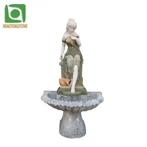 Outdoor Garden Decoration Hand Carved Natural Marble Lady Statue Water Fountain