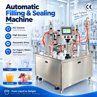 Machine de remplissage pneumatique automatique haute précision PLC pour yaourt et eau pure, pour l'emballage de boissons, crèmes glacées, aliments et produits chimiques