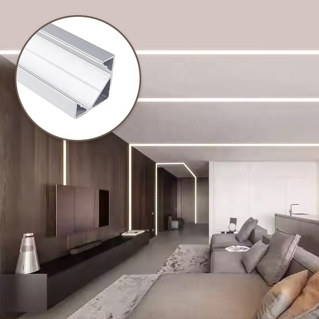 V-shaped Corner LED Aluminum Profile, LED Aluminum Channel Profile, Customized Black and Silver Anodized Finish Surface
