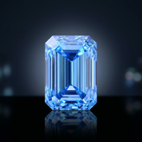 Diamant de laboratoire bleu émeraude fantaisie, taille émeraude, pierre précieuse lâche certifiée IGI, 6,09 carats, pour la fabrication de bijoux