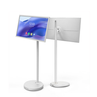 Tablette TV intelligente Android portable ETTO, 24 pouces, rétroéclairage LED, boîtier blanc, écran tactile intégré, Full HD 1920x1080, 60 Hz, USB, batterie