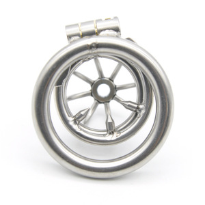 Кольцо-контрольер из нержавеющей стали для мужского члена, с обратным сопротивлением, с болтовым замком, для БДСМ, с катетером, металлическое устройство контроля - Product Image 3