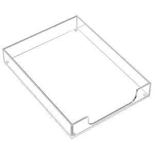 Factory Acrylic Clear Letter Tray Letter Organizer Desk Tray Paper Tray Document Tabletop Organizer Storage for Magazines