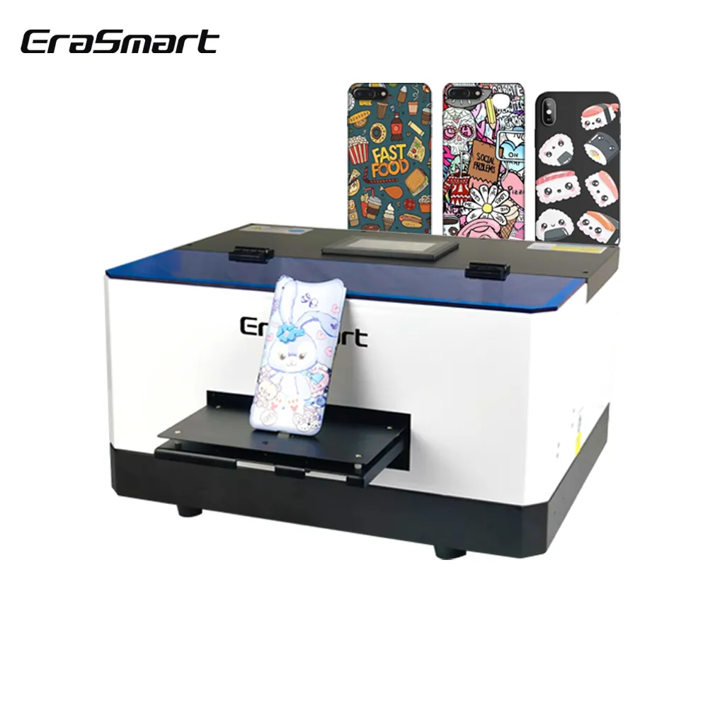Erasmart A5 UV Digital Printing printer flatbed uv printer L800 Print Heads for phone case