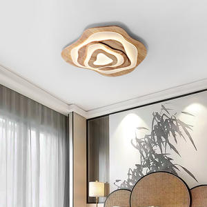 Modern Indoor Decoration Lighting wood wooden ceiling led <b>light</b> fixtures with <b>remote</b> control for bedroom - Product Image 5