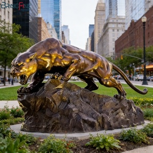 공장 맞춤형 앤티크 야외 장식 대형 금속 맞춤 제작 실물 크기 동물 조각상 황동 청동 호랑이 조각 주조 - Product Image 2