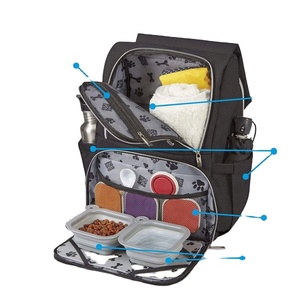 Köpek seyahat sırt çantası, 2 gıda taşıyıcıları ve 2 katlanabilir silikon kase içerir, havayolu gereksinimlerini karşılar - Product Image 3