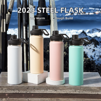 Thermos en acier inoxydable à double paroi à large ouverture, écologique et moderne, avec logo personnalisé, 500 ml/750 ml/1000 ml, maintien de la chaleur de 12 à 24 heures