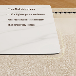 6-8 persoons rechthoekige eettafel van gesinterd steen: professionele kwaliteit, gemakkelijk te reinigen oppervlak met een elegante X-vormige metalen onderstel - Product Image 2