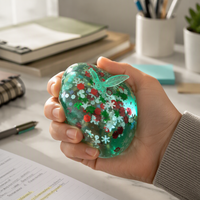 Balle anti-stress transparente à paillettes Flocon de neige de Noël Jouet sensoriel pour adolescents