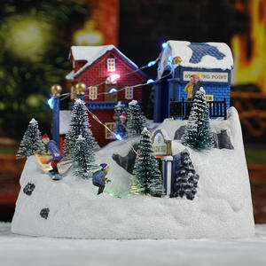 Décorations <span class=keywords><strong>de</strong></span> Noël Artisanales en Plastique, Village <span class=keywords><strong>de</strong></span> Noël Classique avec Lumières LED et Fonction Musicale, 8 Chansons <span class=keywords><strong>de</strong></span> Noël, 3AA Non Inclus - Product Image 6