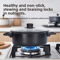 Ensemble de casseroles et poêles de cuisine modernes en fer antiadhésif, 13 pièces, pour la maison