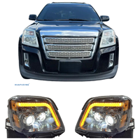 Pour GMC Terrain 2010-2017, phares à LED noirs avec projecteur de signal séquentiel, phares avant