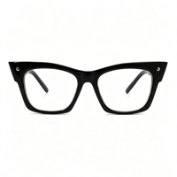 Lunettes anti-lumière bleue carrées à motif floral rétro SM22045 - Monture légère en PC avec verres en résine transparente pour hommes et femmes (6 couleurs)