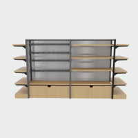 Présentoir d'îlot double face à structure ouverte pour magasin de détail, pour la mise en valeur de multiples produits