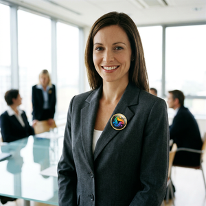 Badge personnalisé en alliage de zinc plaqué or |   Épinglette à logo imprimée UV |   Fabricant professionnel d'insignes institutionnels OEM - Product Image 5