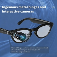Lunettes Caméra HD 1080P Wi-Fi 8MP avec Recharge Magnétique, Stabilisation d'Image, Musique, Appels, Traduction IA et Commande Vocale Tactile