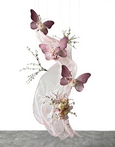 Decorazione Floreale Gigante a Forma di Farfalla Rosa, Drappeggio di Fiori Artificiali Fatti a Mano per Sfondo Matrimoniale, Baby Shower, Eventi e Feste - Product Image 3