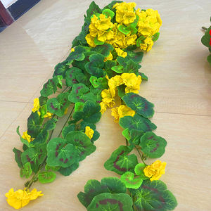 Colgante 9/12 tenedores artificiales Begonia ramo de flores de seda con hojas Faux geranio flores planta para decoración de fiesta de boda - Product Image 6