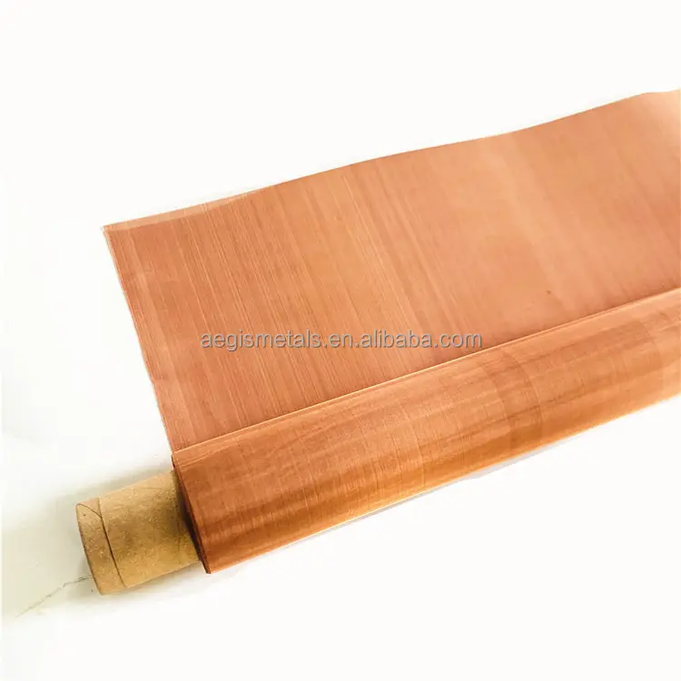 Tecido infundido de cobre/99.95% malha de fio de cobre puro/tecido de cobre ultra fino