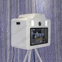 Imprimante Photo Booth, Appareil Photo, Mini PC, Coque Photobooth LCD Tactile 21,5 Pouces avec Valise de Transport, Trépied Réglable pour Mariage et Selfie