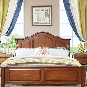 <span class=keywords><strong>Cama</strong></span> de madera maciza de goma de alta calidad JINSHAN de 1,8 m, estructura de Marco Simple, <span class=keywords><strong>cama</strong></span> doble fuerte y duradera - Product Image 4