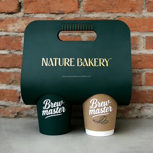 ถาดกระดาษใส่แก้วกาแฟแบบพกพา 2-4 แก้ว พร้อมโลโก้ สำหรับใส่แก้วกาแฟ - Product Image 5