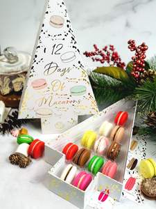Boîte cadeau de luxe pour macaron et chocolat Boîte d'emballage en papier personnalisée avec insertion pour boulangerie, confiserie Emballage cadeau de qualité supérieure - Product Image 2