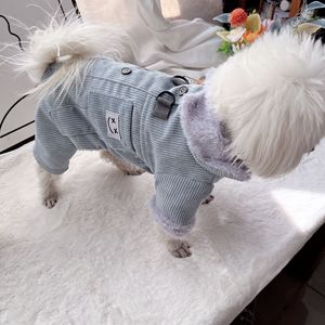 Manteau en velours côtelé vert pour chien, vêtements d'hiver et d'automne réglables pour chiens de petite et moyenne taille, Teddy Bichon Frise Schnauzer - Product Image 3
