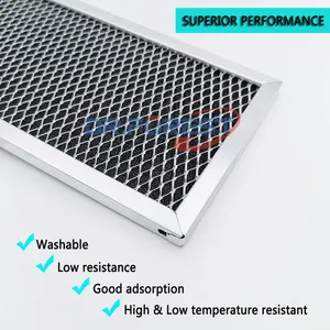 Supply HVAC Air Conditioner Black Charcoal Polyurethane Cotton Replacement Recirculating Aluminum Mesh Pre Filter