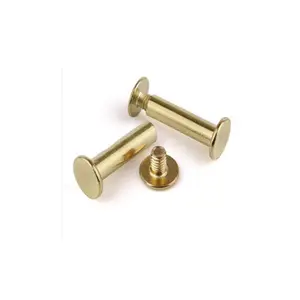 Customized M4 Drywall Screw 10mm Aluminum Copper Blinding Post Screw Pin Golden Brass Plating Plain Surface Treatment Sizes