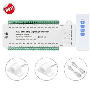 Controlador <span class=keywords><strong>de</strong></span> Iluminación LED para Escaleras <span class=keywords><strong>de</strong></span> 28 Pasos STEP-04 con Control Remoto RF, Sensor <span class=keywords><strong>de</strong></span> Movimiento PIR, <span class=keywords><strong>Temporizador</strong></span> <span class=keywords><strong>de</strong></span> Encendido/Apagado Automático y Regulable para Hoteles - Product Image 2
